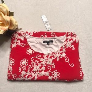 embroidered red dress